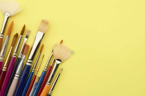 Paint Brushes Background No Cost Stock Image