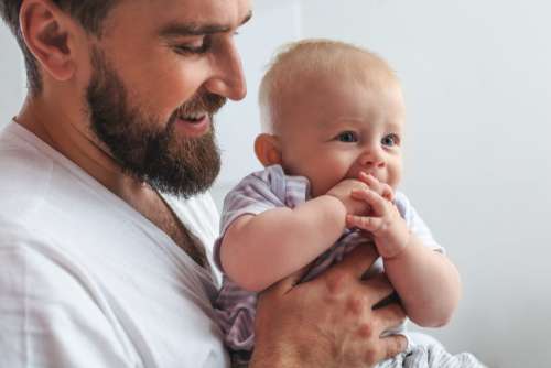 Father Baby Together No Cost Stock Image