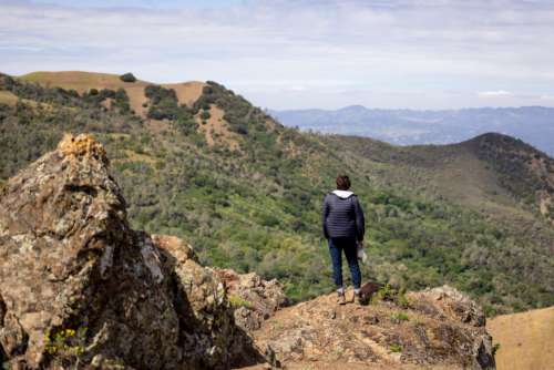 Person Mountain Hike No Cost Stock Image