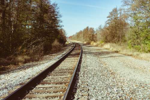 Train Tracks Background No Cost Stock Image