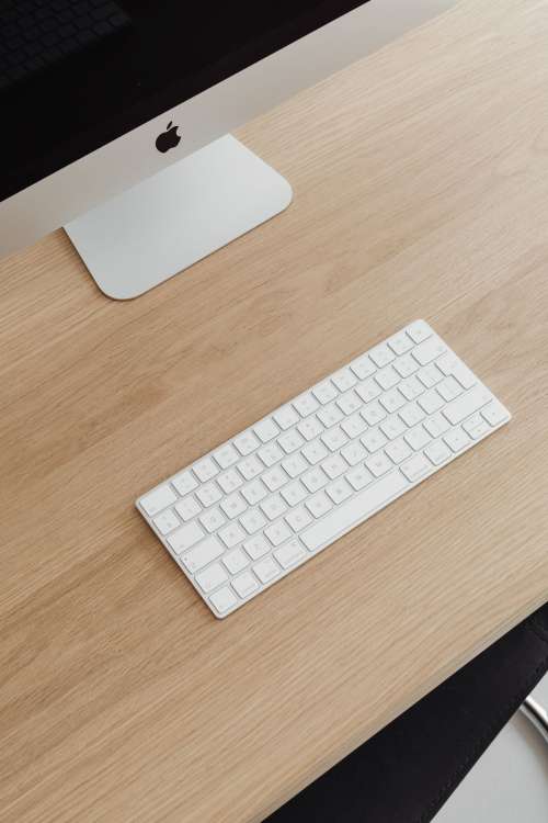 Wooden minimalist computer desk