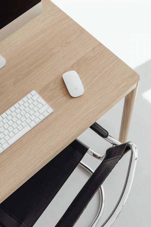 Wooden minimalist computer desk