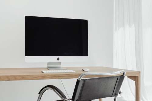 Wooden minimalist computer desk