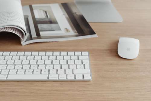 Wooden minimalist computer desk