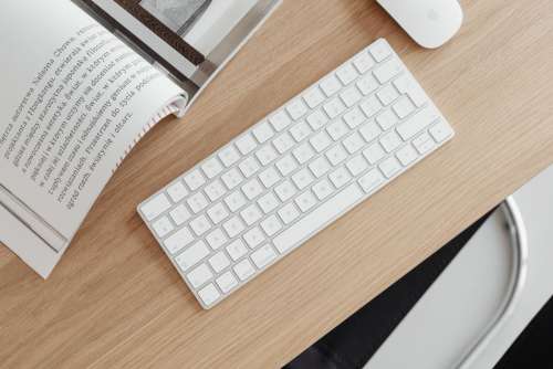 Wooden minimalist computer desk