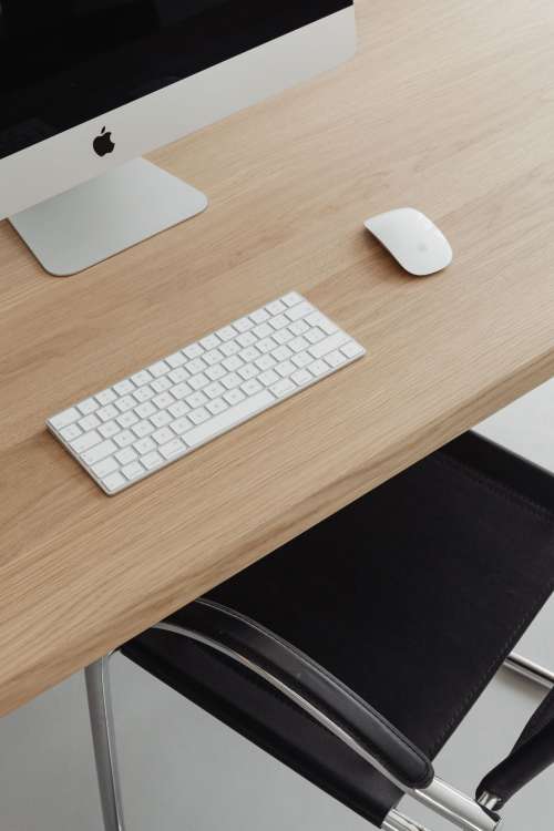 Wooden minimalist computer desk