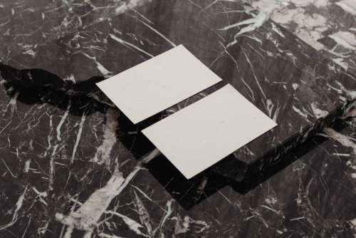 Clean minimal business card mockup photo - black marble