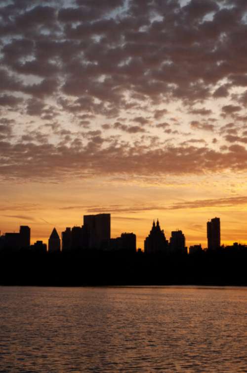 City Skyline Sunset No Cost Stock Image