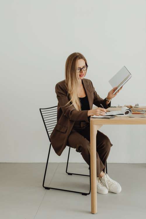 Young Architect Woman Portrait In Her Studio
