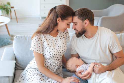 Young Family Portrait No Cost Stock Image