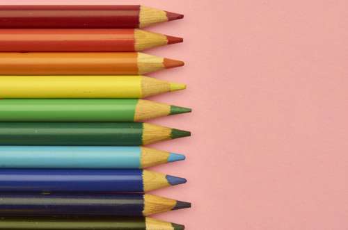 Pencils Background Colorful No Cost Stock Image
