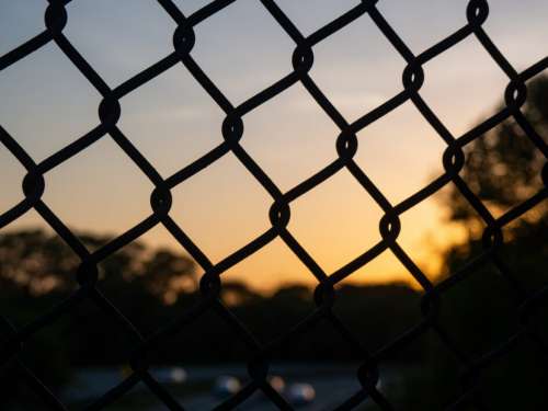Chain Link Fence No Cost Stock Image