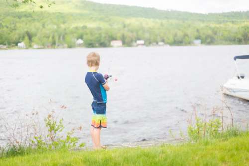 Boy Fishing Child No Cost Stock Image