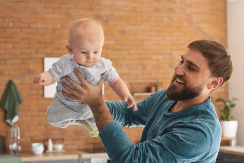 Young Father Family No Cost Stock Image
