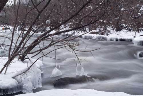 Winter River Water No Cost Stock Image