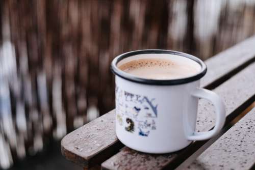 Hot chocolate in a metal mug
