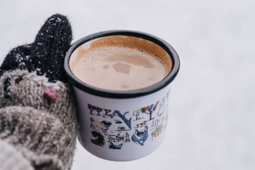 Hot chocolate in a metal mug 3