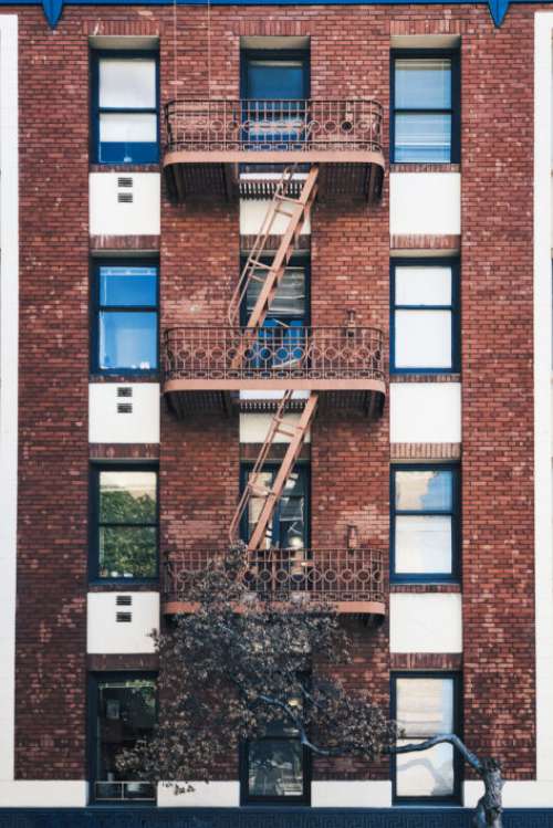 Apartment Building Windows No Cost Stock Image