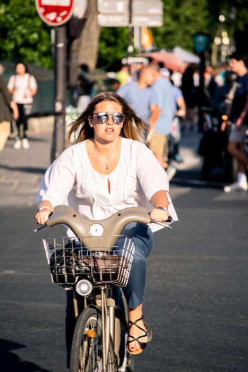 Woman Bike City Free Stock Photo