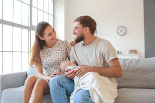 Young Family Portrait Free Stock Photo