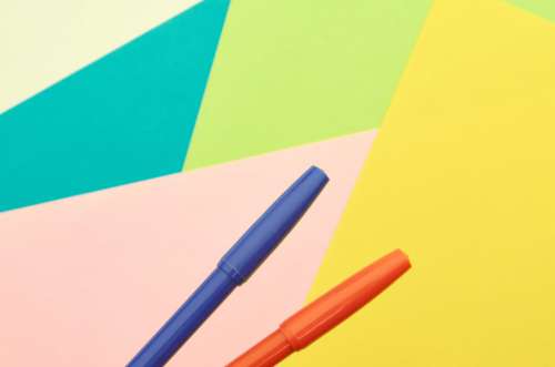 Colored Markers Background Free Stock Photo