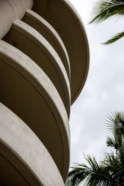 Curved Building Wall Free Stock Photo