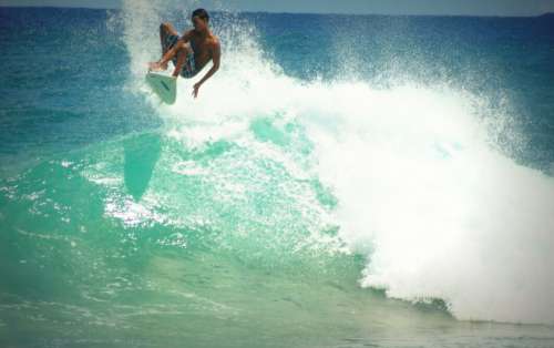 Surfer Wave Ocean Free Stock Photo