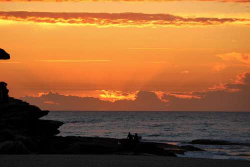 Ocean Cliff Sunset Free Stock Photo