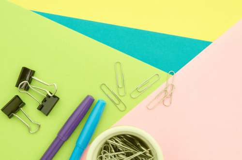 Office Supplies Background Free Stock Photo