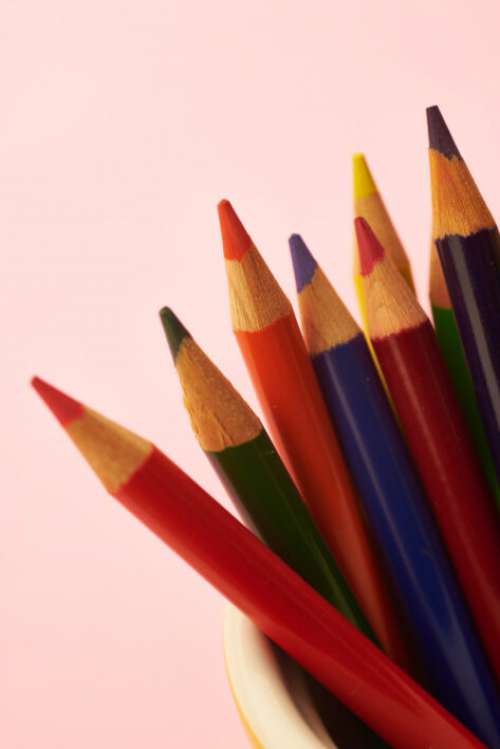 Colorful Pencils Background Free Stock Photo