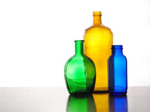 Colored Bottles Glass Free Stock Photo