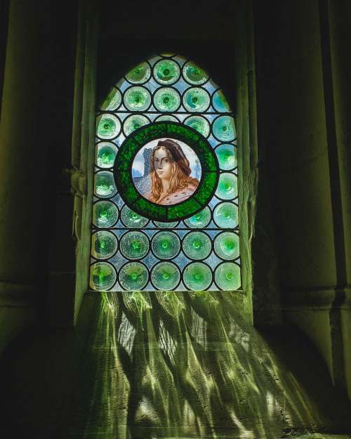 green stained glass