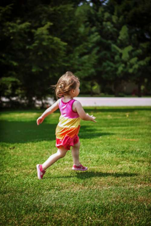 Child Grass Running Free Stock Photo