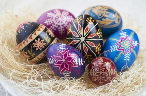 Colorful easter eggs Free Stock Photo