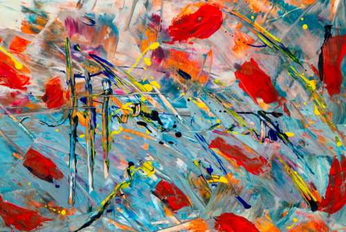 Messy abstract painting Free Stock Photo