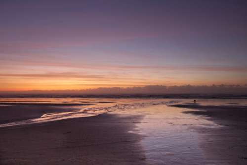 Dusk Sunset Beach Free Stock Photo
