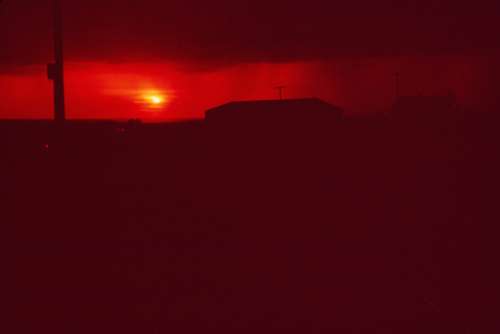 Red Sunset Landscape Free Stock Photo